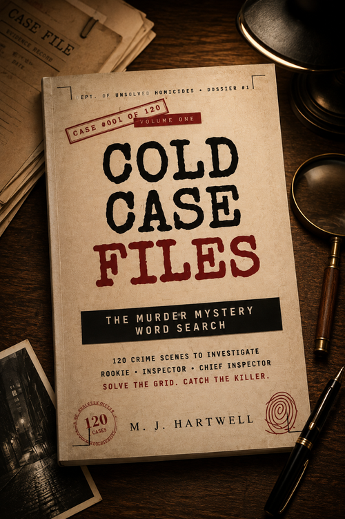 Cold Case Files Murder Mystery Word Search Puzzle Book for Adults