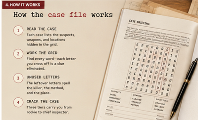 Cold Case Files Murder Mystery Word Search Puzzle Book for Adults